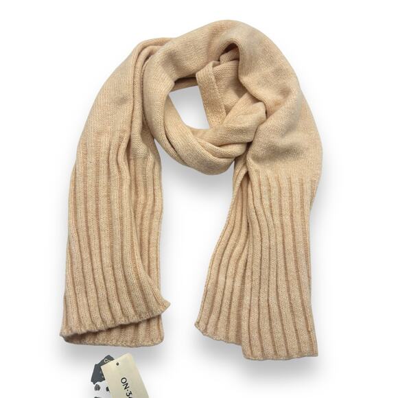 NEW Macy's On 34th Wide-Ribbed Solid Knit Scarf Peach Coral Rectangle Winter NWT - Picture 10 of 16